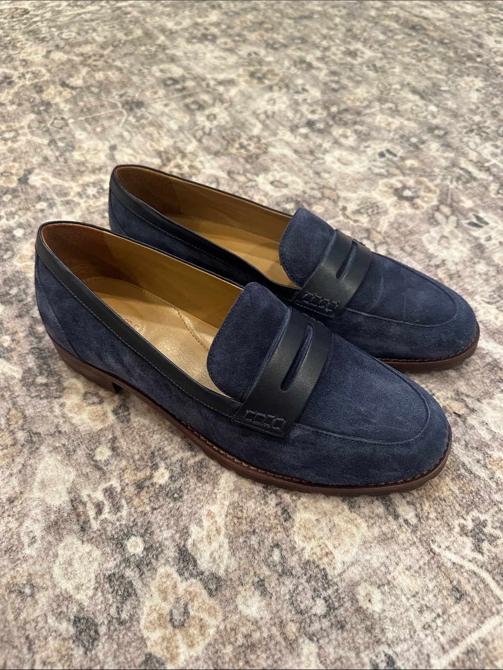 Talbots Navy Suede Loafers - CASSIDY SUEDE LOAFERS